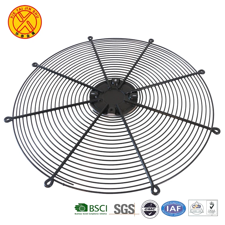 Высокое качество водонепроницаемый круглый черный хромированный охлаждающий вентилятор крышка проволочная сетка конденсаторный
