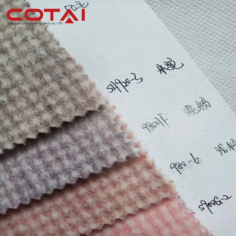 
50% Wool 45% Polyester 5% Other Double sided Houndstooth Dogtooth Wool Fabric In Stock 
