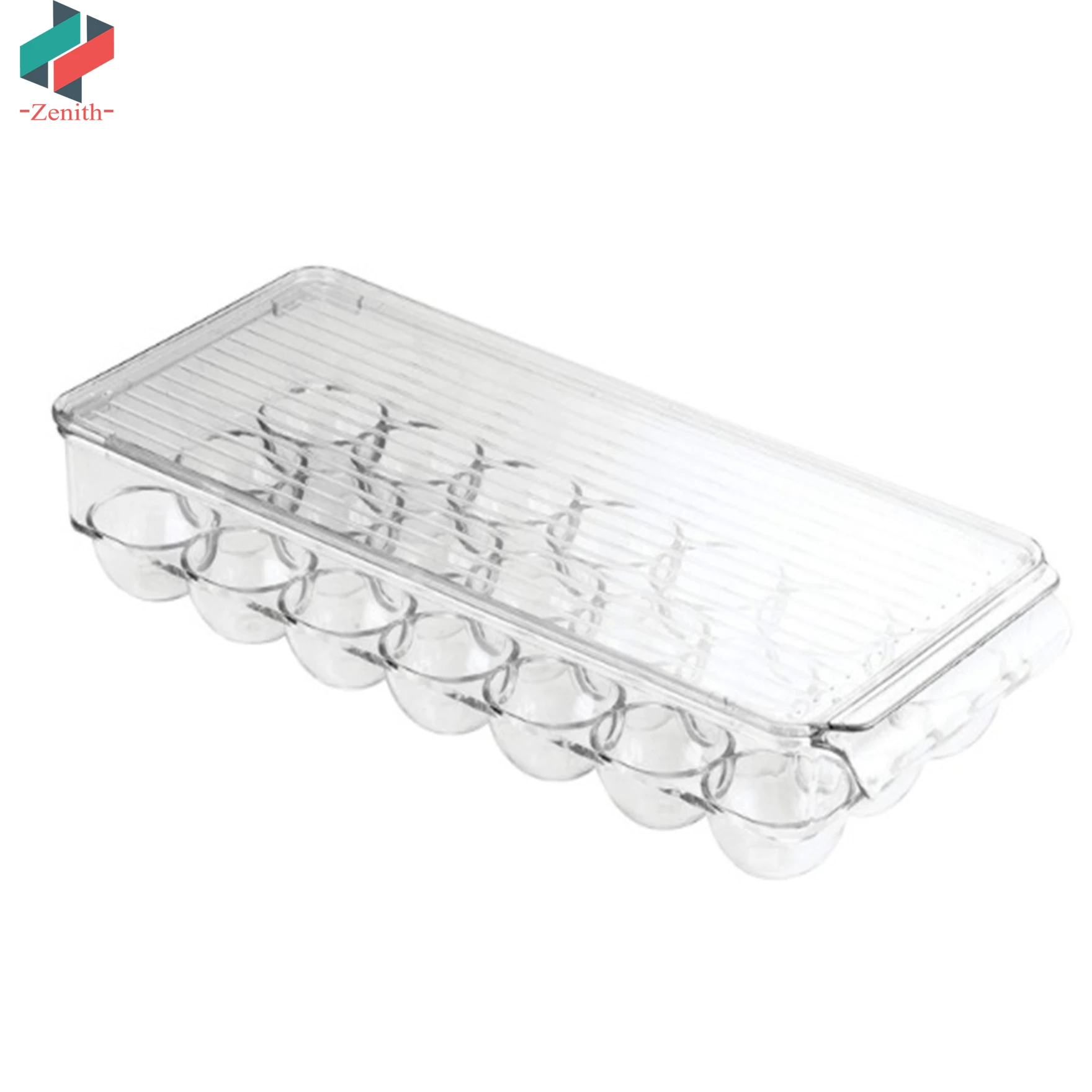 ZNF00022 Clear Stackable 21 Eggs Tray Refrigerator Storage Container Covered Egg Holder
