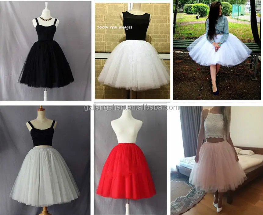 
Wholesale Cheap 7 Layers Handmade Lace Tulle Skirt High Waisted Skirts Womens Tutu Pleated Skirt 
