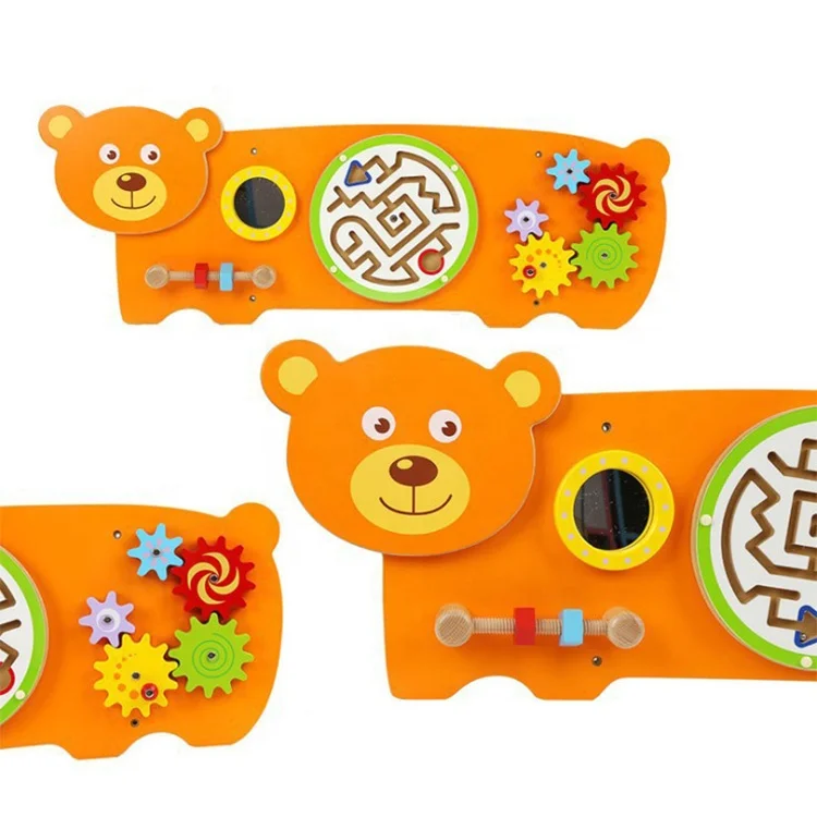 Educational Percussion Instrument Puzzle Montessori Materials Animal Wall Panel Wooden Wall Game Busy Board