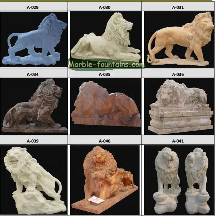 Hand Carving Stone Garden Outdoor Sleeping Lion Statue