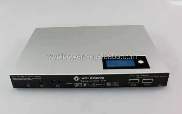 2016 новый продукт Super power P180 выход 12 В 24 В Портативное зарядное устройство блок питания для ноутбука банк 50000 мАч