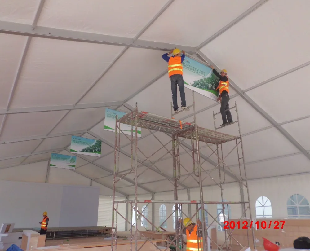 Large outdoor temporary industrial storage tent