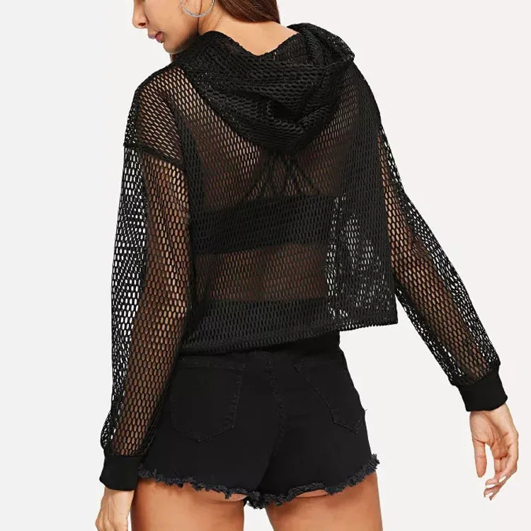 Модная дизайнерская женская укороченная толстовка с капюшоном