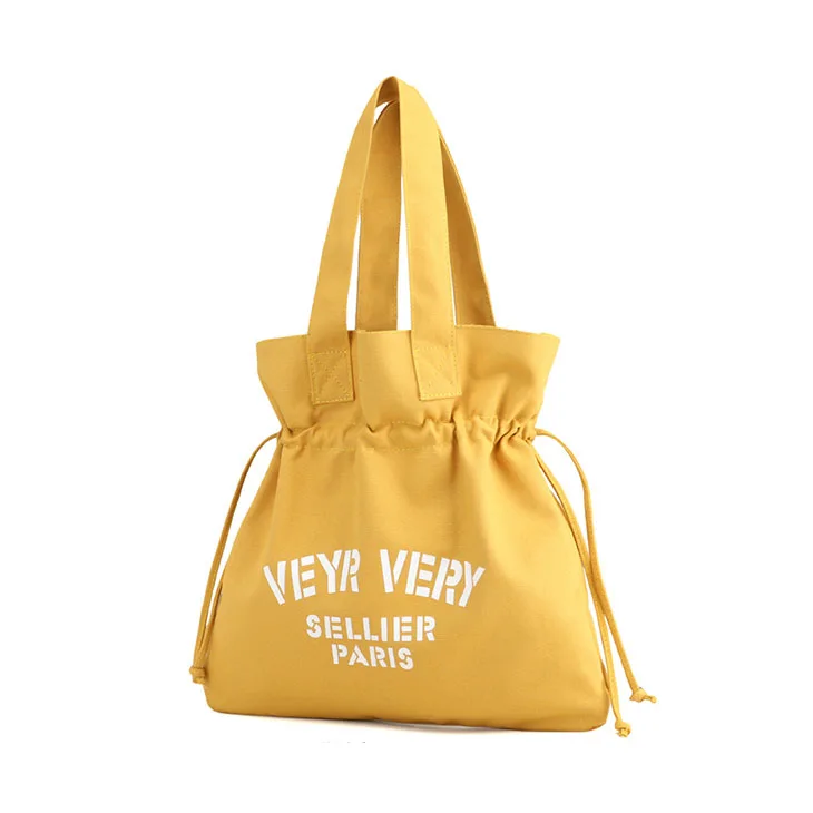 
Factory Fashion Women Canvas Drawstring Tote Bag Ladies Shopping Bag 