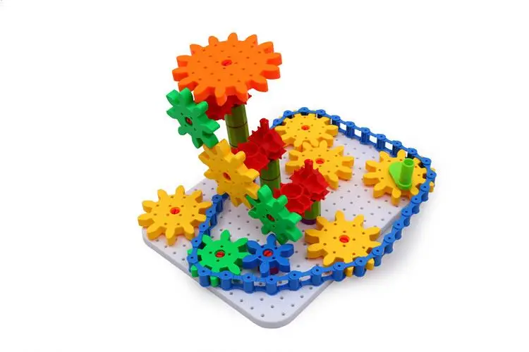 Funny educational play set popular kindergarten intellect DIY building plastic toy gears