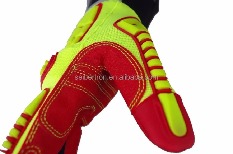 Seibertron HIGH-VIS HRIG EN388 4132XP Oilfield Anti Impact Gloves Palm Reinforcement Gloves Rigging Working Gloves