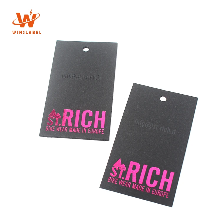 Rose Gold Foil Printing Cardboard Hang Tags Custom Luxury Paper uv Hangtags for Clothing