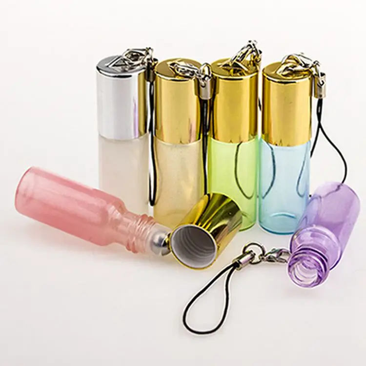 Wholesale Essential Oil Roller Bottles 5ml 10ml Perfume Colorful Fancy Glass Roll On Bottle