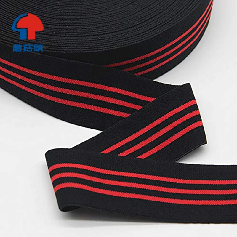 Elastic Band 40mm Width Black White Stripe Soft Elastic Bands Webbing Clothes Dress Belts Sewing Accessories