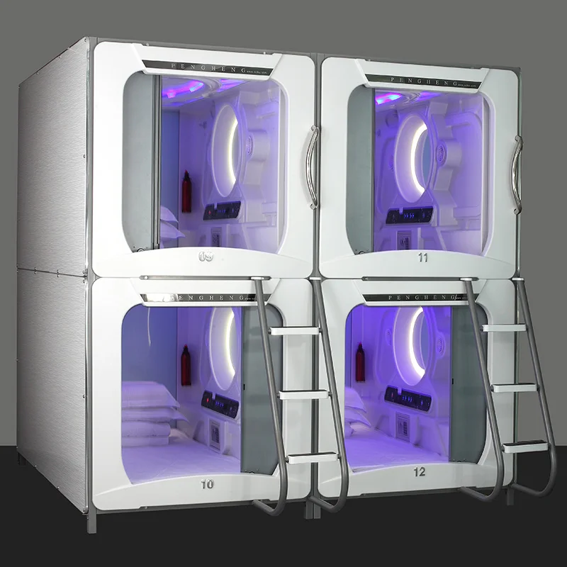 home use modern fashionable kids bunk bed with somatosensory games TV, Capsule Bed hostel beds metal bunk