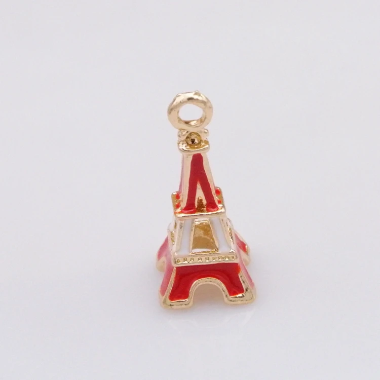 2021 New product custom enamel charms eiffel tower charm