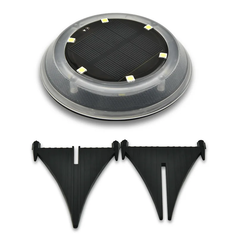 Crystal ABS solar led disk light energy saving pathway CE standard ground lamp 12 LED white for garden
