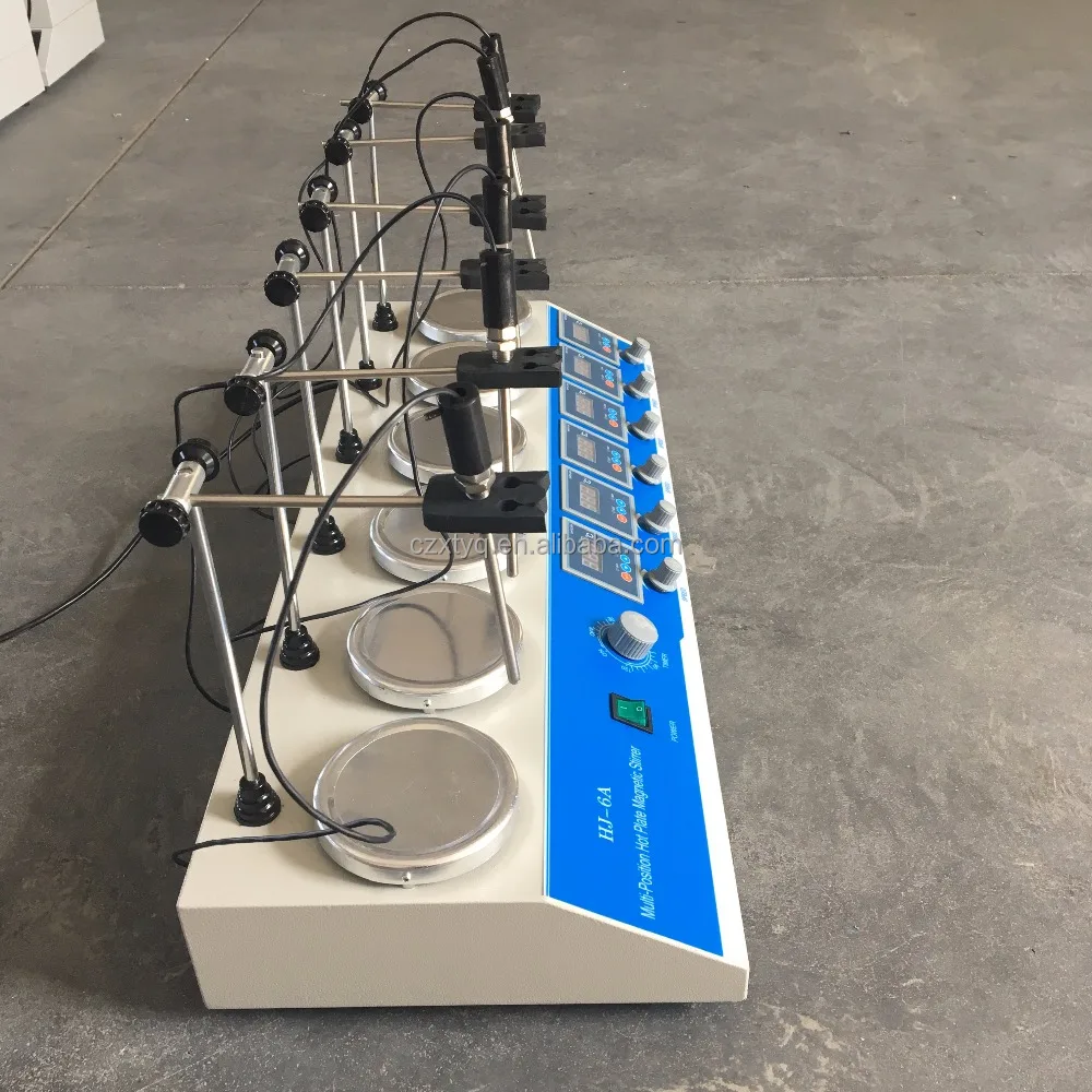 Laboratory heating Magnetic Stirrer 6 positions hot plate magnetic stirrer