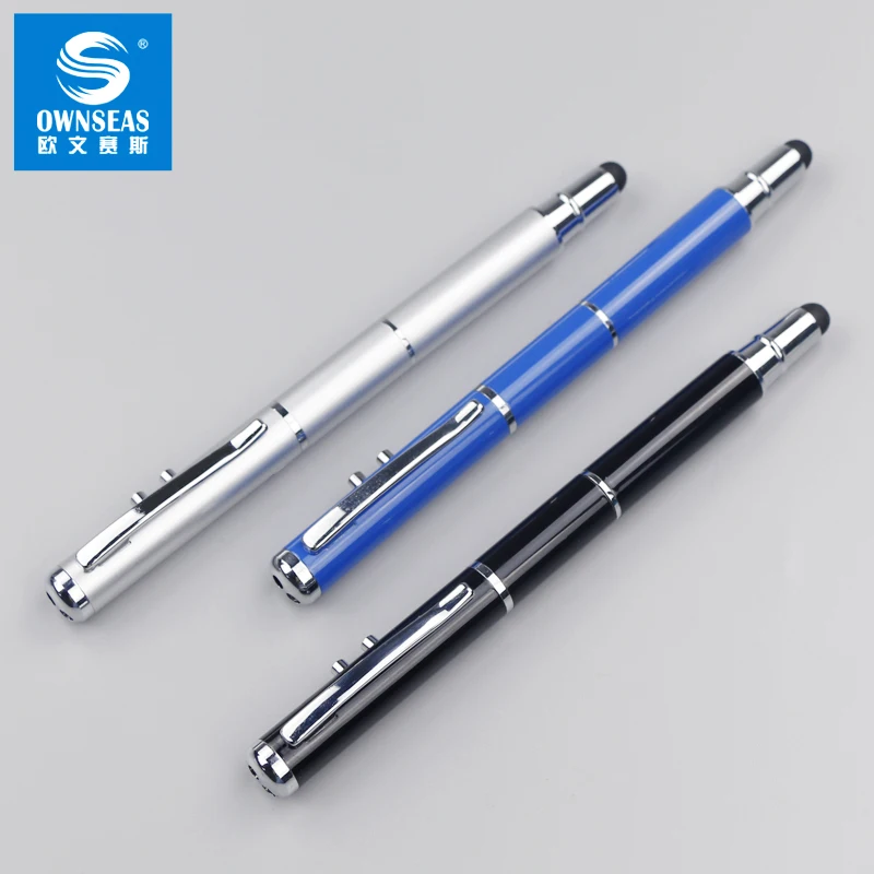 Multi function stylus pen 3 in1 metal pen with LED metal multifunction pen