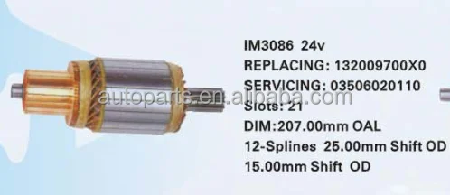 Starter Armature FOR MITSUBISHI 24V 132009700X0