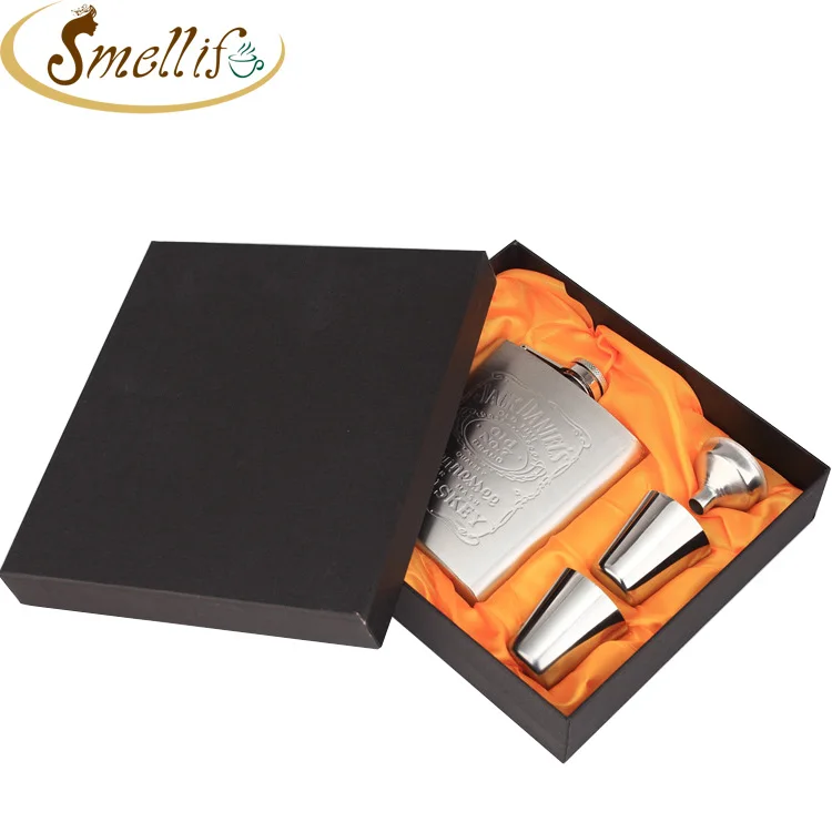 
Laser engraving 7 oz Stainless Steel Liquor Whiskey Alcohol Hip Flask Shot Cups Gift set with Funnel and Gift Box 
