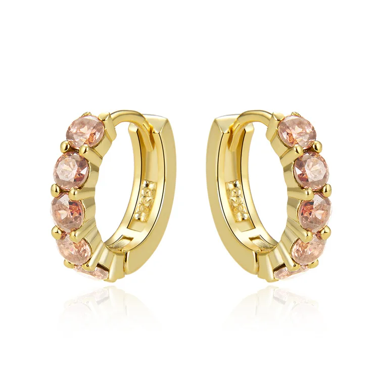 Poliva wholesale fashion 585 cz Zircon women jewelry 925 sterling silver 22k gold earing