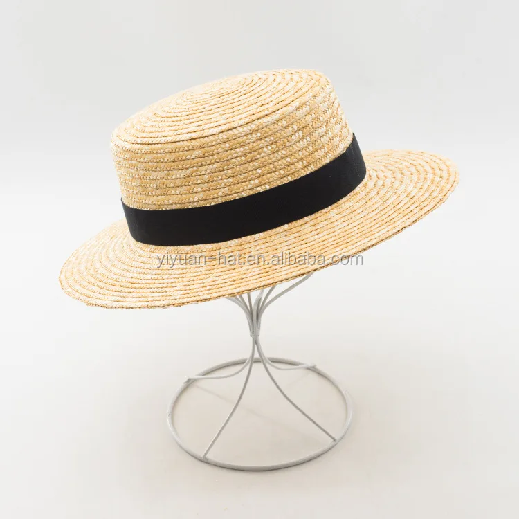 
2020 new style summer fashion wheat straw hat straw boater hat with black band 