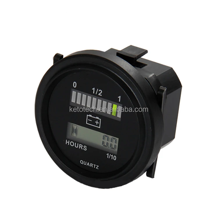 Golf Cart Electric Forklift Electrombile LED Battery monitor tester with engine hour meter