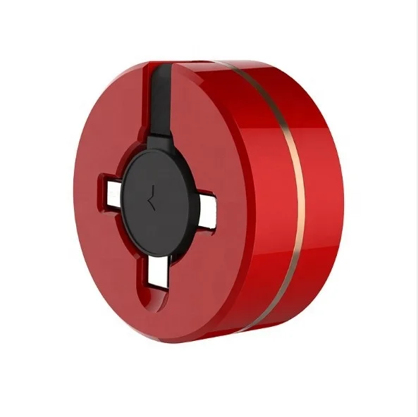 
Portable and Colorful Treasure Box Shape Retractable USB 3 in 1 Extension Data Charging Cable Micro USB Type C Cable 