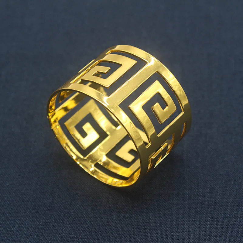 high quality manufacture carbon steel cross laser cut wedding gift napkin ring