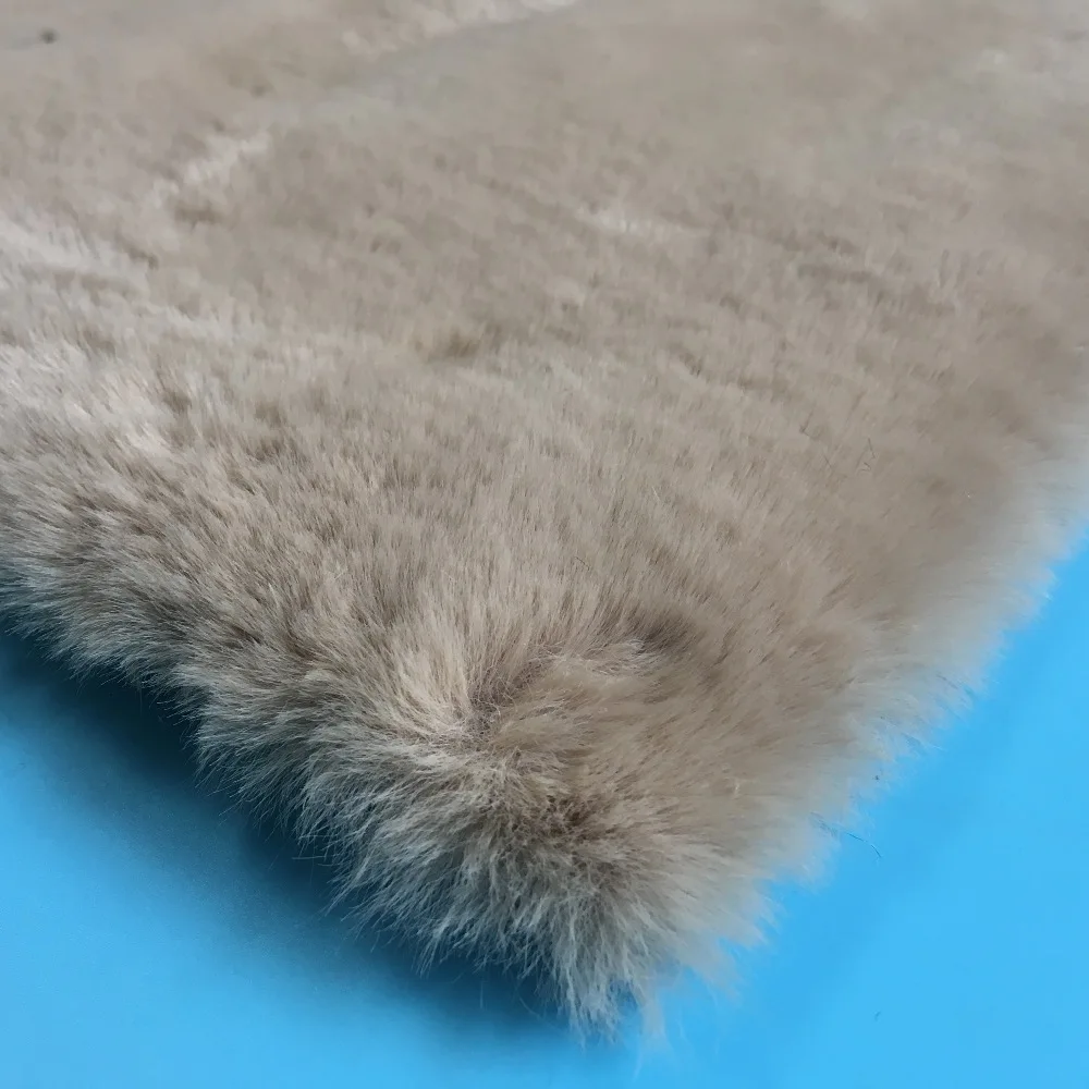 Home decor grey luxury shag 100% polyester faux rabbit fur rug