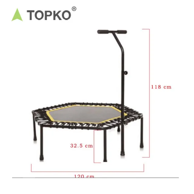 TOPKO Reliable Adult Indoor Bungee Cord Jumping Rebounder Gymnastic Fitness Mini Hexagon trampoline