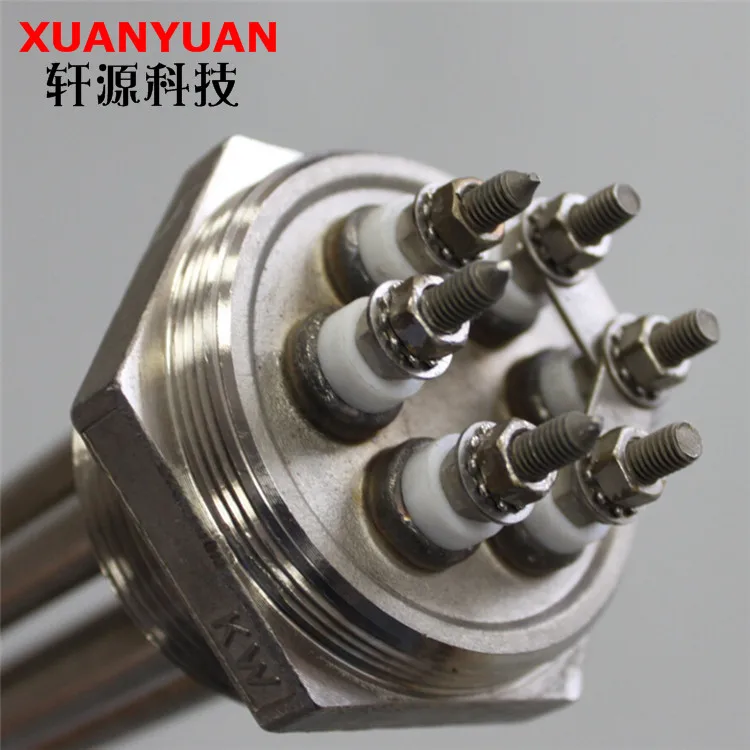 tubular electric heating element with flange