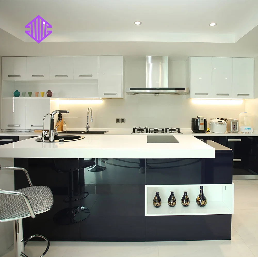 ready made modular free used kitchen designs with price with utensil washing machine in guangzhou