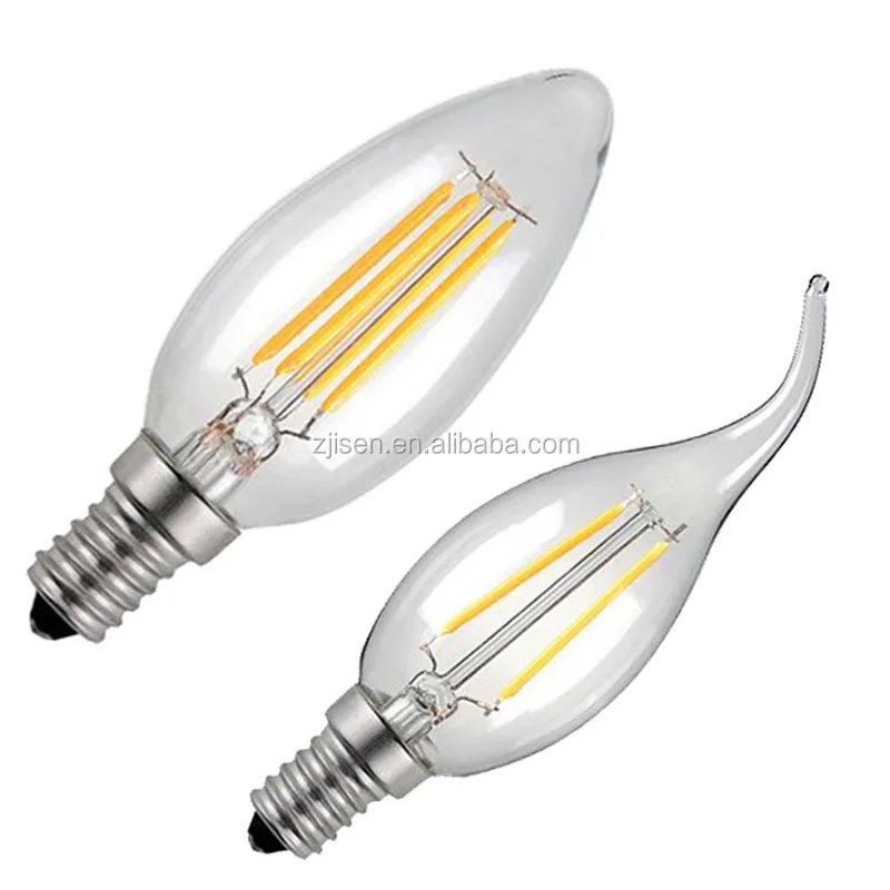 
high quality E14 E27 led filament candle flame bulb 6w 