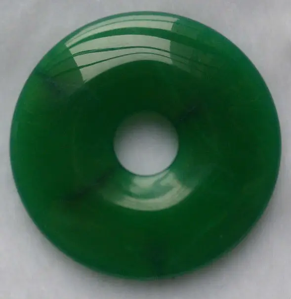 50mm green jade donut shaped pendant