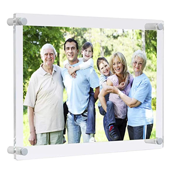 China supplier clear wall mounted custom acrylic floating frames for wholesale