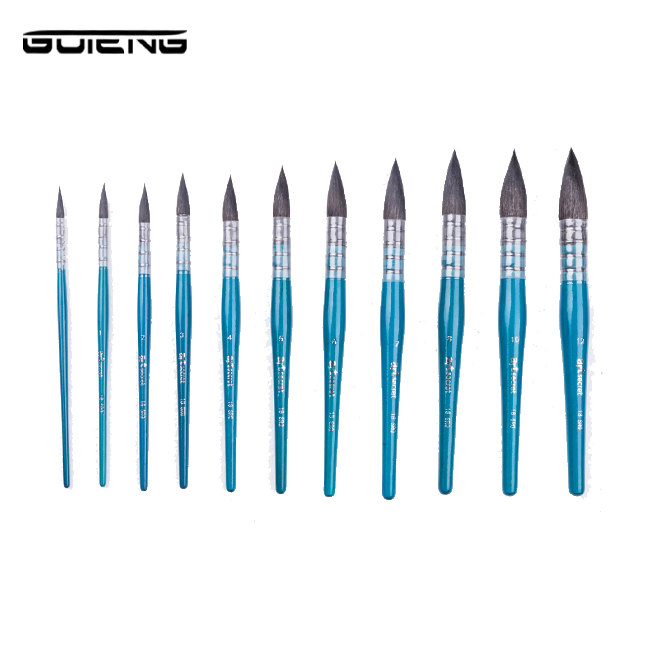 Lootaan Korean Blue Squirrel Rod Watercolor Brush Blue Fat Brush Chinchilla Hair Brushes