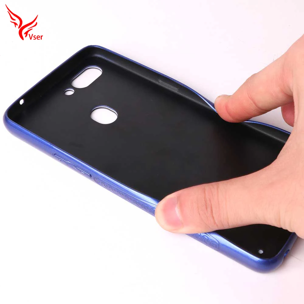 Custom Cameo Pattern Tempered Glass Back Cover Mobile Phone Case for Oppo R15