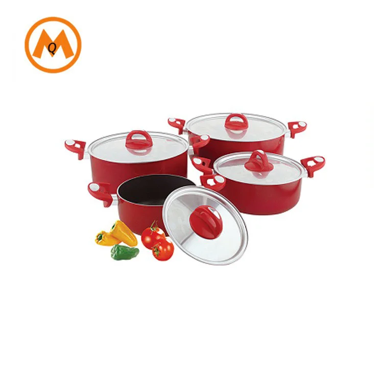 10pcs non stick aluminum casserole set with glass lid