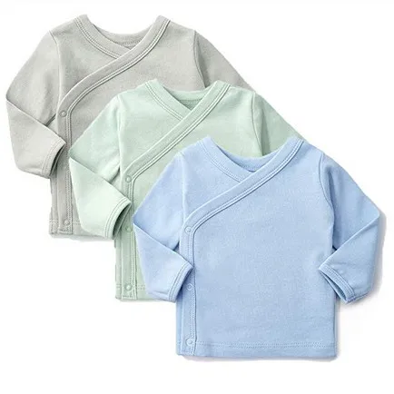 
Baby Girl Clothes 3-Pack Side-Snap Long-Sleeve Shirt 