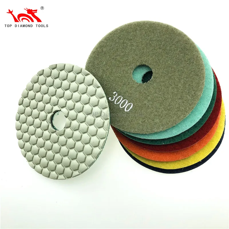 Wet or Dry Used Flexible Diamond Polishing Pads For Angle Grinder Engineered Stone Granite Marble Quartz Stone Grinding Tools