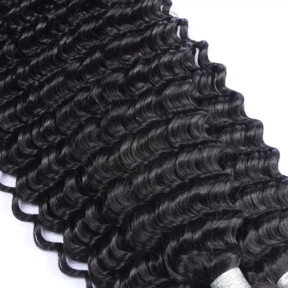 
High quality virgin human hair product , deep wave cuticle align hair bundles 