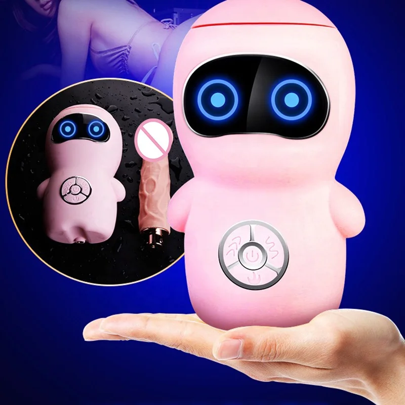 Cute Robot AutomaticTelescopic Masturbation Machine for Female Thrusting Dildo With Suction Cup to Girls Vagina Women Pussy