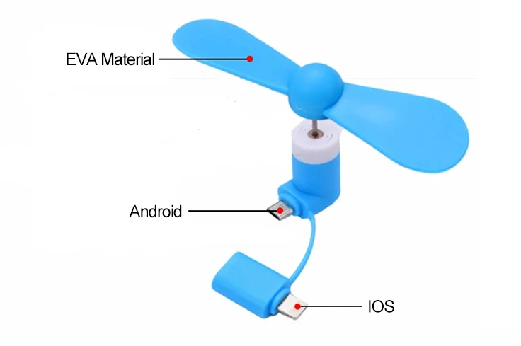 Factory Best Price 2 in 1 High Velocity Cell Phone Fan Electronic Gadget for Promotion Summer Air Cooler USB Mini Fan  for phone