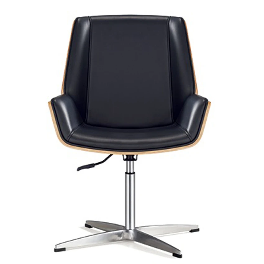 Modern office meeting room reception leather guest visitor chair with armrest