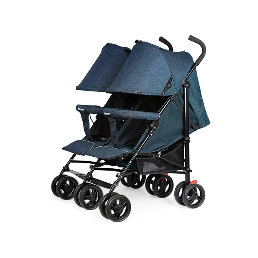 One hand folding lovely baby twins walkers carriers with cover