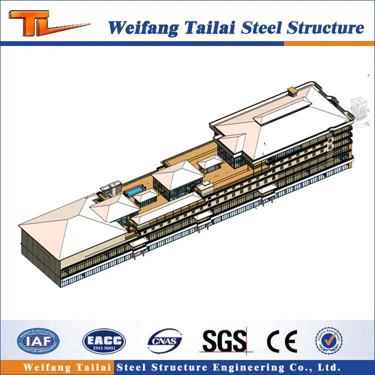 Guyana steel structure big shopping prefab house