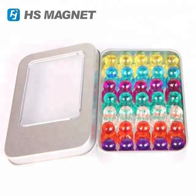 Super Chinese factory manufacture Transparent different color durable magnetic push pin for Education Whiteboard Office Fridge