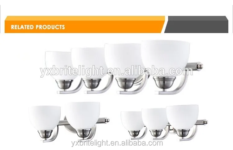 luxury 2 lamps Opal Glass Brushed Nickel E26 High CRI No Flicker hotel bedroom lighting Vanity Wall Mounted lamp