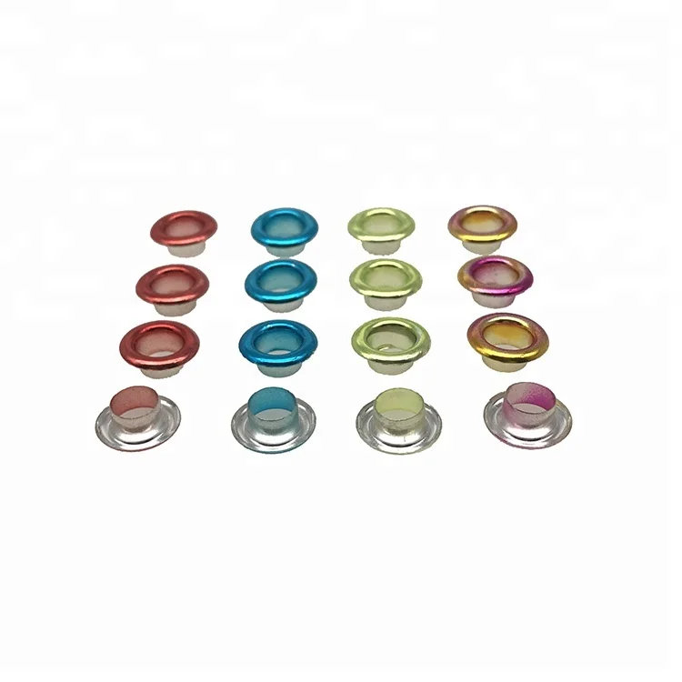 Guanfeng Decorative Small Round Metal Brass 925 Silver Plating And Painted Colored Eyelets For Bags Hats Garment Accessories