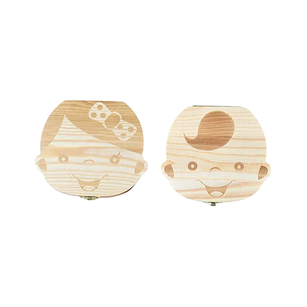 
Factory sale customizable boy girl milk teeth storage box Wood Baby Tooth Box 