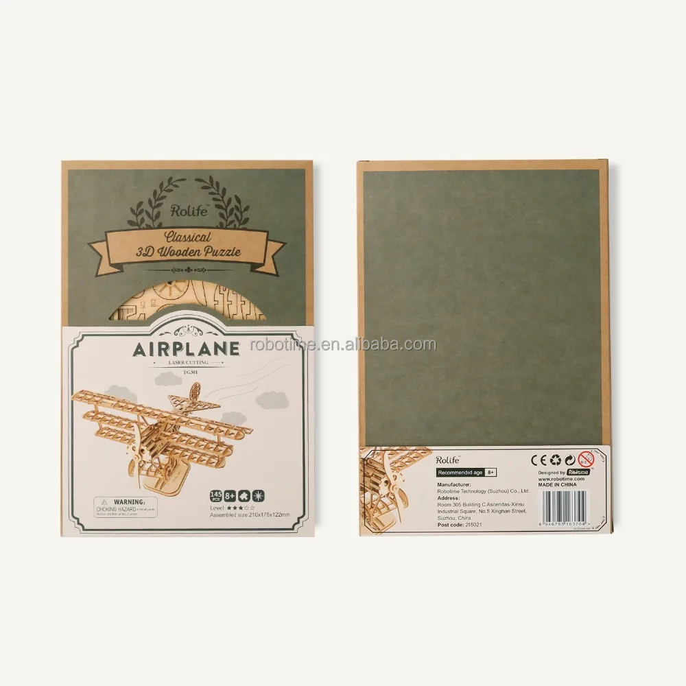 Educational Toys for Gifts Modern 3D Wooden Plane Puzzle